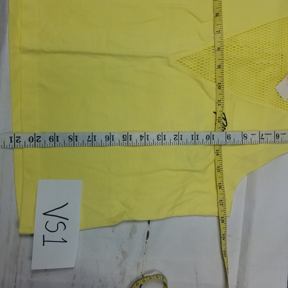New Small Pink Nation yellow Mesh Top - Picture 4 of 5